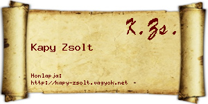 Kapy Zsolt névjegykártya